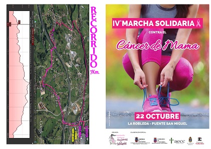 El próximo domingo 22 de octubre se celebrará la IV Marcha Solidaria contra el cáncer de mama en Puente San Miguel
