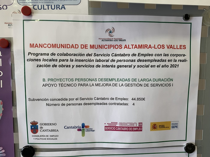 La Mancomunidad Altamira-Los Valles pondrá en marcha 4 proyectos de interés general y social que permitirán contratar a 17 profesionales en situación de desempleo.