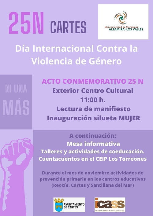 La Mancomunidad Altamira-Los Valles conmemora, un año mas , el 25N Dia Internacional de la Eliminación de la Violencia contra la mujer
