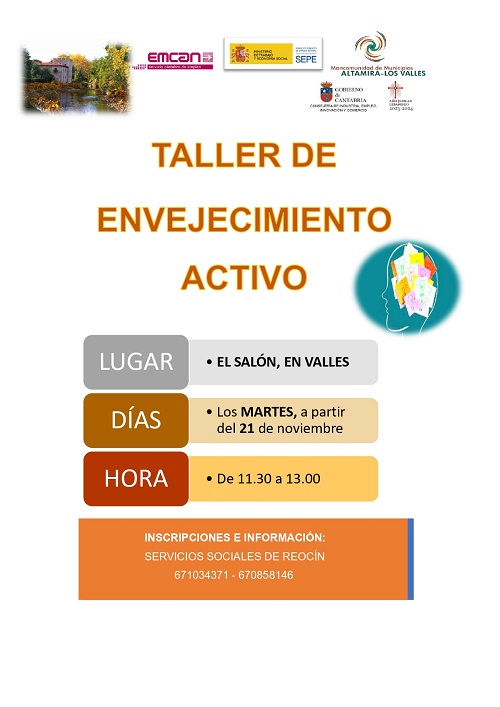 Comienza la programación de Talleres para el envejecimiento activo de Servicios Sociales de la Mancomunidad.